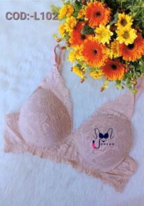 Girls Padded Lace Shade of Pink Colour Bra COD:-L102